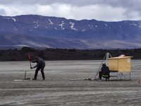 Měření prachu v islandské poušti Dyngjusandur
