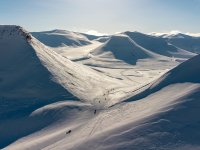 Snowmobile convoy is a common sight in Spitsbergen - Longyerbreen glacier . Photo by: @Vojta Moravec
