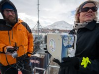 Jan Kavan and Pavla Waldhauserová install air pollution monitoring equipment. photo by @Tom Jůnek