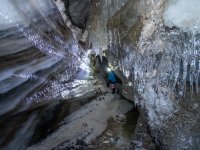 Deep inside the Longyaerbyen glacier ice cave. photo by: @Vojta Moravec