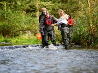 Hydrobiologist Michal Bílý's team in the field