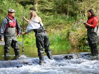 Hydrobiologist Michal Bílý's team in the field