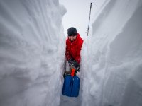 Snow pit shoveling